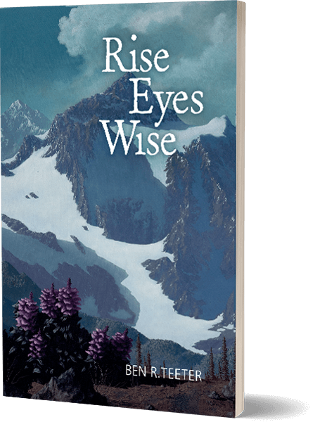 Rise Eyes Wise book cover featuring a snowy mountain scene.